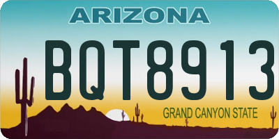 AZ license plate BQT8913