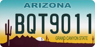 AZ license plate BQT9011