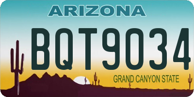 AZ license plate BQT9034
