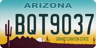 AZ license plate BQT9037