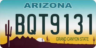 AZ license plate BQT9131
