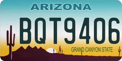 AZ license plate BQT9406