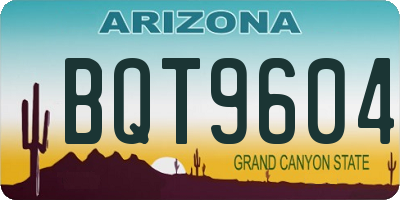 AZ license plate BQT9604