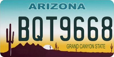 AZ license plate BQT9668