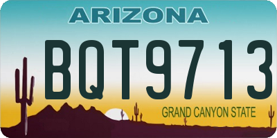 AZ license plate BQT9713