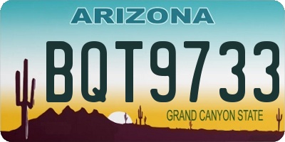 AZ license plate BQT9733