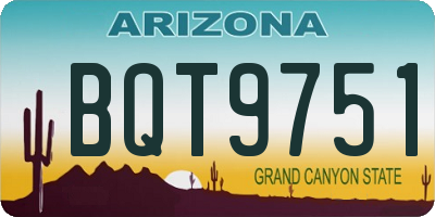 AZ license plate BQT9751