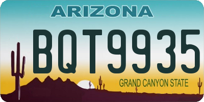 AZ license plate BQT9935