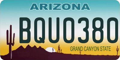 AZ license plate BQU0380