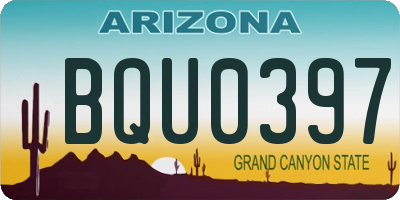 AZ license plate BQU0397