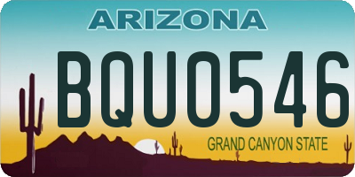 AZ license plate BQU0546