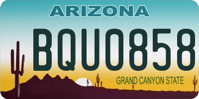 AZ license plate BQU0858