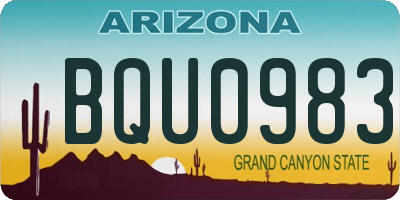 AZ license plate BQU0983