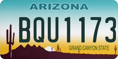 AZ license plate BQU1173