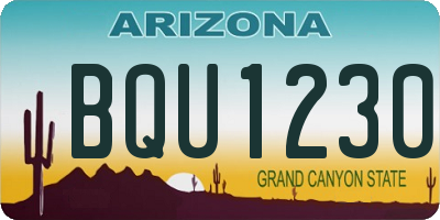 AZ license plate BQU1230