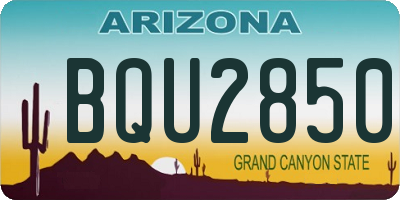 AZ license plate BQU2850