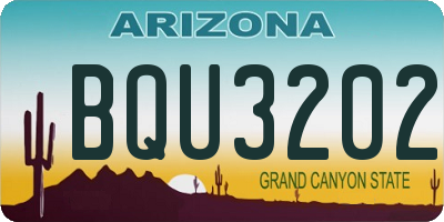 AZ license plate BQU3202