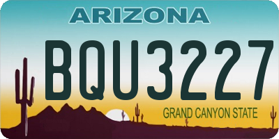 AZ license plate BQU3227