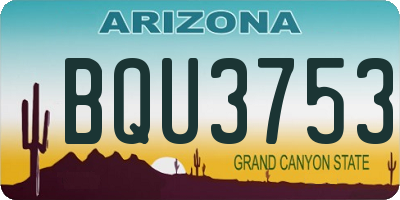 AZ license plate BQU3753
