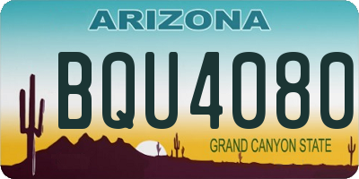 AZ license plate BQU4080