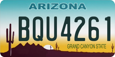 AZ license plate BQU4261