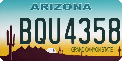 AZ license plate BQU4358