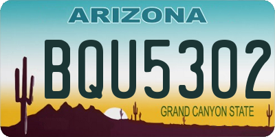 AZ license plate BQU5302