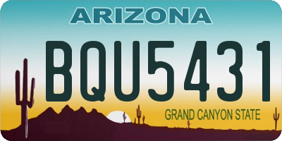 AZ license plate BQU5431