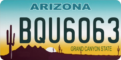 AZ license plate BQU6063
