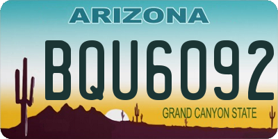 AZ license plate BQU6092