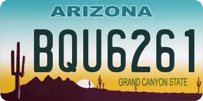 AZ license plate BQU6261