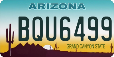 AZ license plate BQU6499