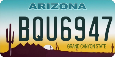 AZ license plate BQU6947