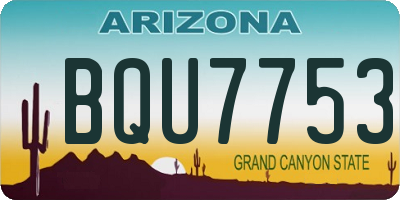 AZ license plate BQU7753