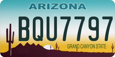 AZ license plate BQU7797