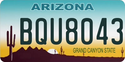 AZ license plate BQU8043