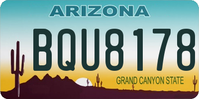AZ license plate BQU8178