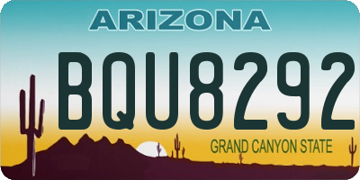 AZ license plate BQU8292