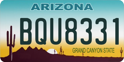 AZ license plate BQU8331