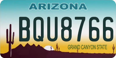 AZ license plate BQU8766