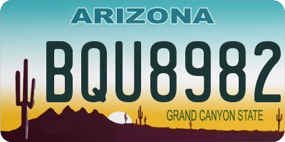 AZ license plate BQU8982