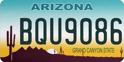 AZ license plate BQU9086