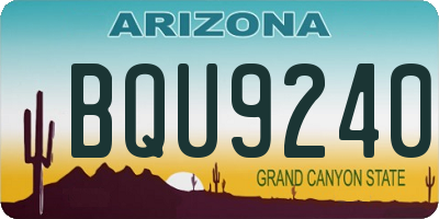 AZ license plate BQU9240