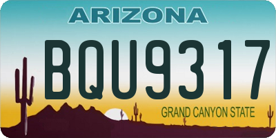AZ license plate BQU9317