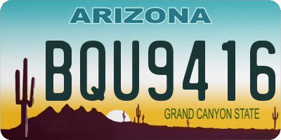 AZ license plate BQU9416