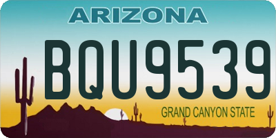 AZ license plate BQU9539