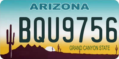AZ license plate BQU9756