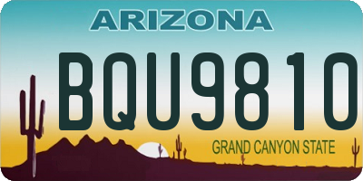 AZ license plate BQU9810
