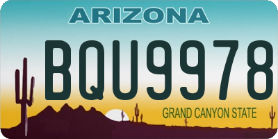 AZ license plate BQU9978