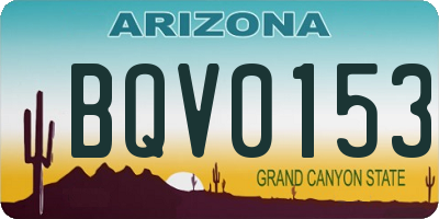 AZ license plate BQV0153